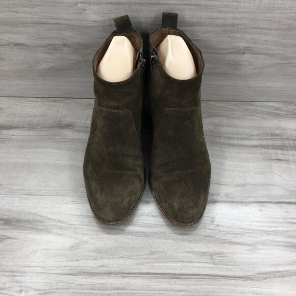 Madewell Booties Womens 6.5 Brenner Brown Suede Heeled Ankle Boots - Picture 6 of 11